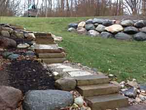 Beautiful Rock Wall and Walk Way on Time and Under Budget!